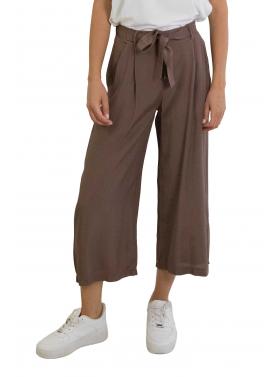 Pantalone cropped in viscosa con fascia  "Iris"